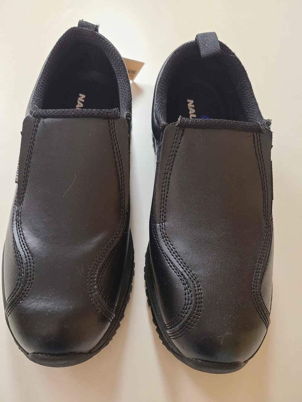 Nautilus SkidBuster N5064 Slip-On Safety Shoes Black Leather Women's 8.5 Wide